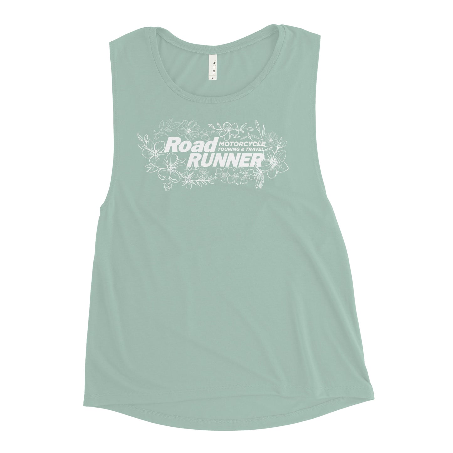 Women's White Floral Muscle Tank